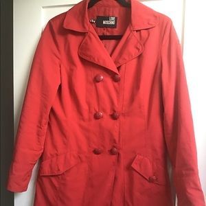 Love Moschino red trench coat size 6. Mint cdn